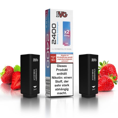 IVG 2400 4-Pod-System Strawberry Bubblegum Prefilled Pod 2x2ml 20mg
