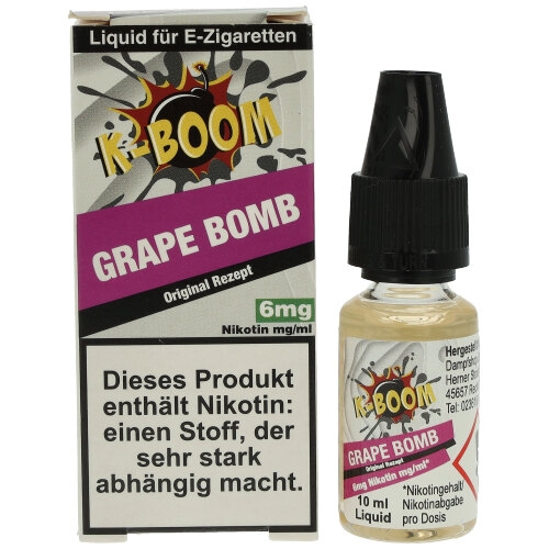 K-BOOM Grape Bomb Original Rezept Liquid 10 ml 6mg
