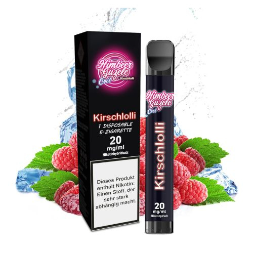 Kirschlolli Himbeer Guzele Cool Einweg E-Zigarette 0mg