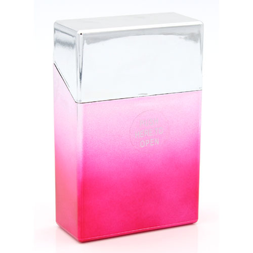 Cool Zigarettenbox für ca. 20 Stück Rainbow Silber-Rosa