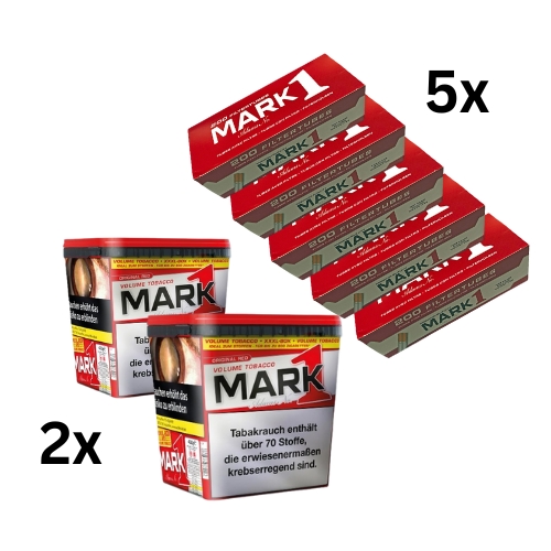 Mark 1 800g Tabak Sparpaket ( 2 x Mark 1 400g & 5 x 200 Stück Mark 1 Zigarettenhülsen )