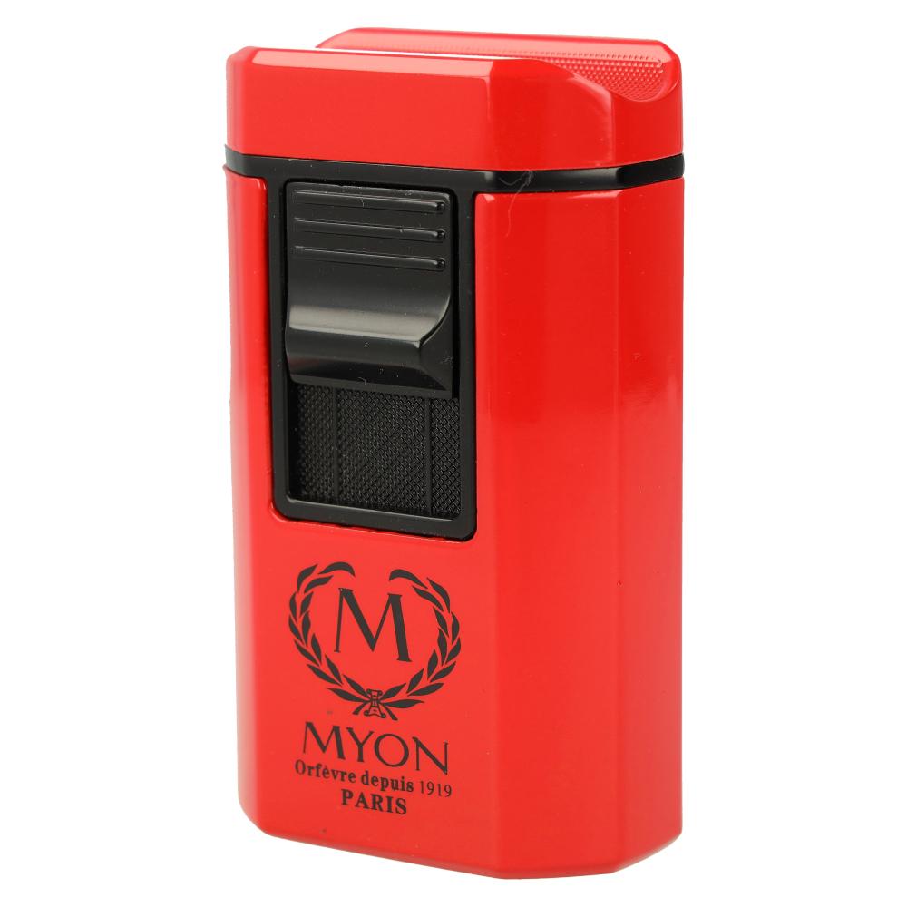 Myon 4er Jetflame Feuerzeug mit Zigarrenhalter und Cutter Rot