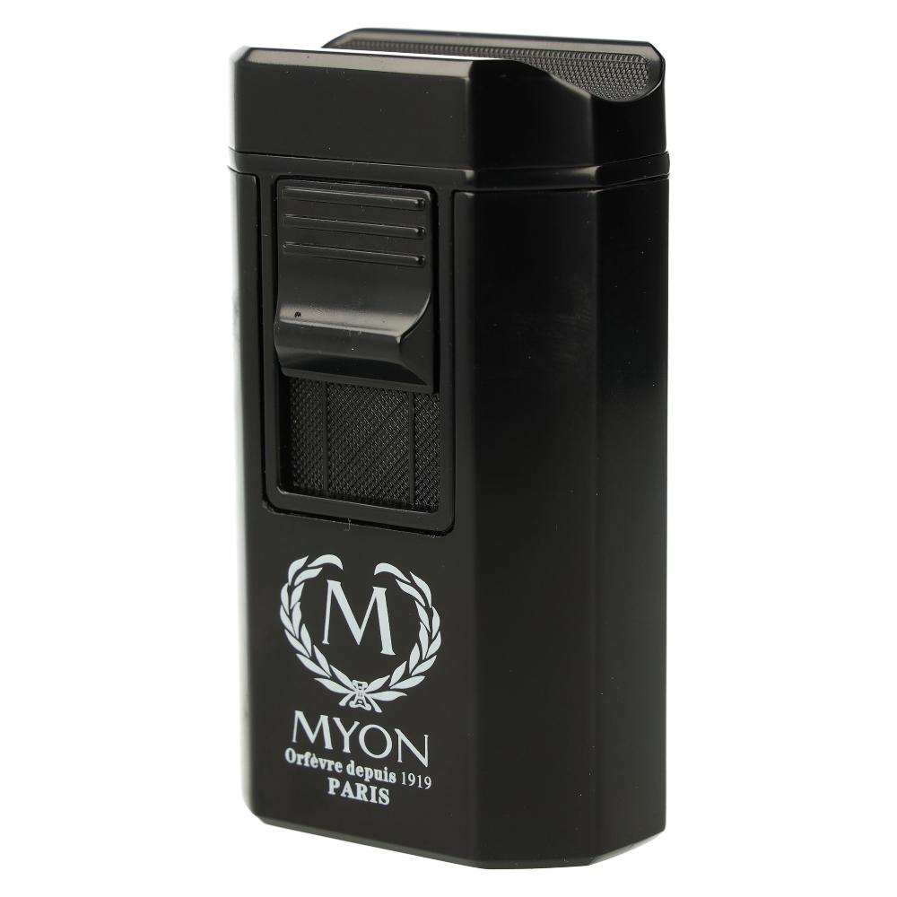 Myon 4er Jetflame Feuerzeug mit Zigarrenhalter und Cutter Schwarz