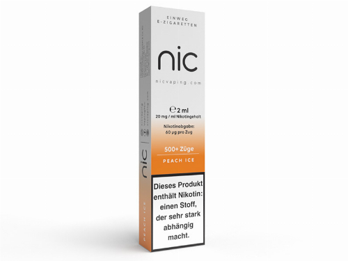 Nic Vape Einweg E-Shisha 500 Peach Ice 20 mg Nikotin