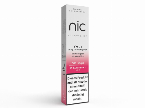 Nic Vape Einweg E-Zigarette 500 Strawberry Ice 20 mg Nikotin
