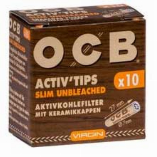 OCB Activ Tips Slim Unbleached 7mm 10Stk.