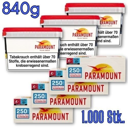 Paramount Sparpaket 780g Tabak + 1.000 Filterhülsen