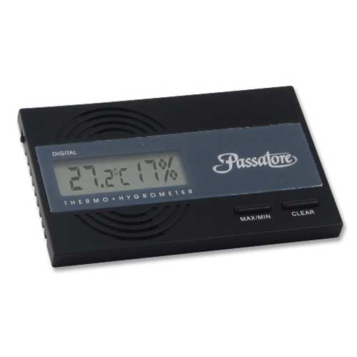 Passatore Digital Hygro/Thermometer schwarz mit Fuß