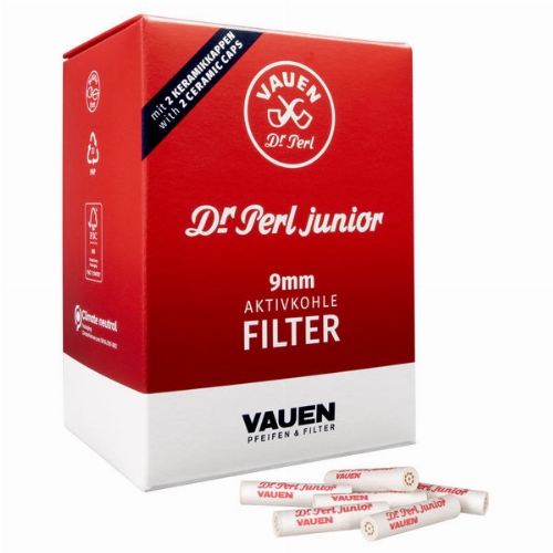 Pfeifenfilter Dr Perl junior 9 mm Aktivkohlefilter 180 Stück
