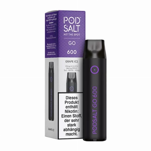 Pod Salt Go 600 Einweg E-Shisha Grape-Ice-Aroma 20mg