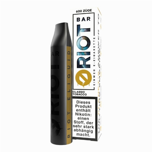 Riot Bar Vape Classic Tobacco Einweg E-Zigarette 20mg