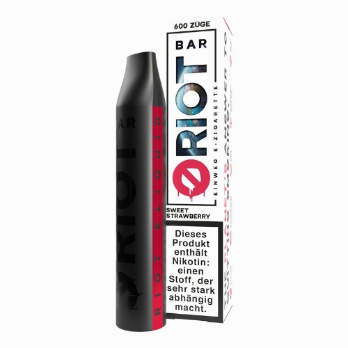 Riot Bar Vape Sweet Strawberry Einweg E-Zigarette 20mg