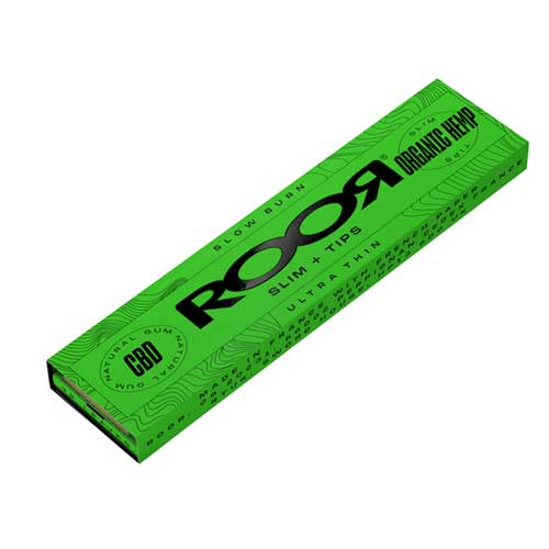 RooR Rolling Paper Organic Hemp Slim+Tips 32 Blatt+Tips