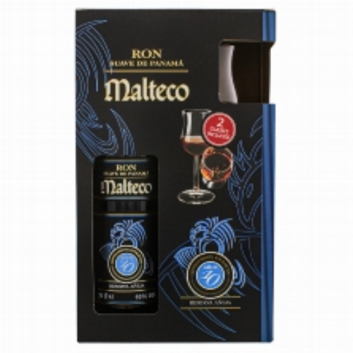 Rum Malteco 10Jahre 40% mit 2 Gläser