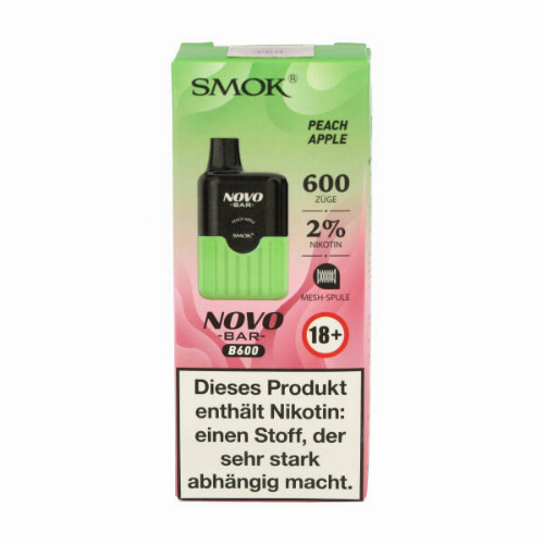 Smok Novo Bar B600 Peach Apple Einweg E-Zigarette 20mg