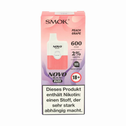 Smok Novo Bar B600 Peach Grape Einweg E-Zigarette 20mg