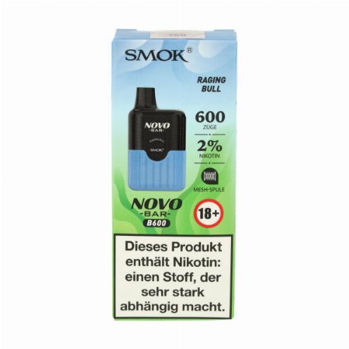 Smok Novo Bar B600 Raging Bull Einweg E-Zigarette 20mg