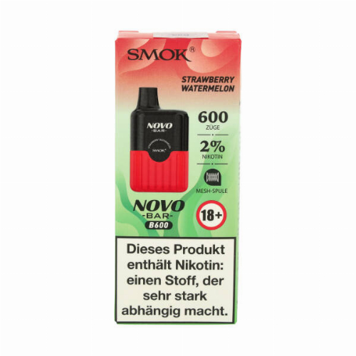 Smok Novo Bar B600 Strawberry Watermelon Einweg E-Zigarette 20mg