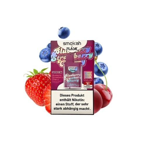 Smokah x Flask Pocket Einweg E-Zigarette Blueberry Strawberry Cherry 20mg