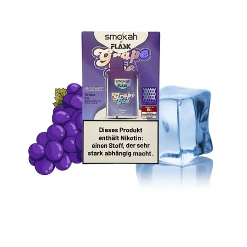 Smokah x Flask Pocket Einweg E-Zigarette Grape Ice 20mg