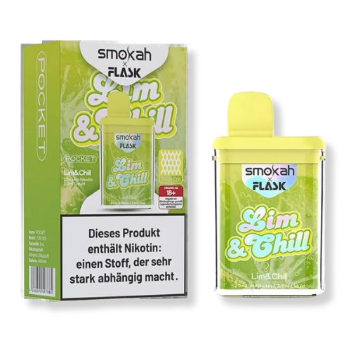 Smokah x Flask Pocket Einweg E-Zigarette Lim & Chill 20mg
