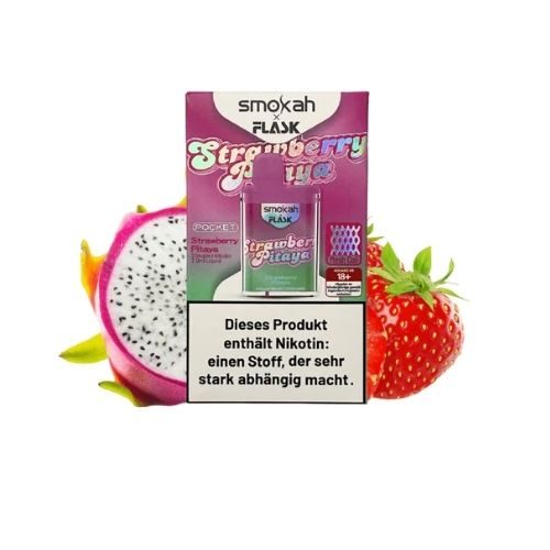 Smokah x Flask Pocket Einweg E-Zigarette Strawberry Pitaya 20mg