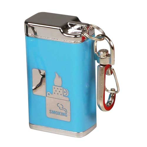 Taschenascher eckig mit Schlüsselanhänger blau