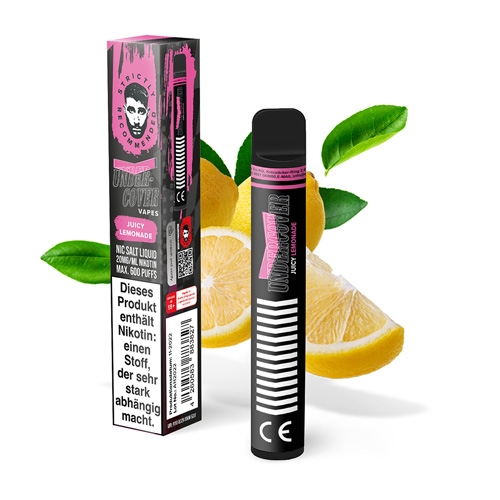 Undercover Vapes 600 Juicy Lemonade Einweg E-Shisha 20mg Nikotin