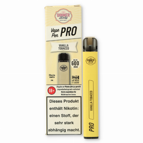 Dinner Lady Vape Pen Pro Vanilla Tobacco Einweg E-Zigarette 20mg