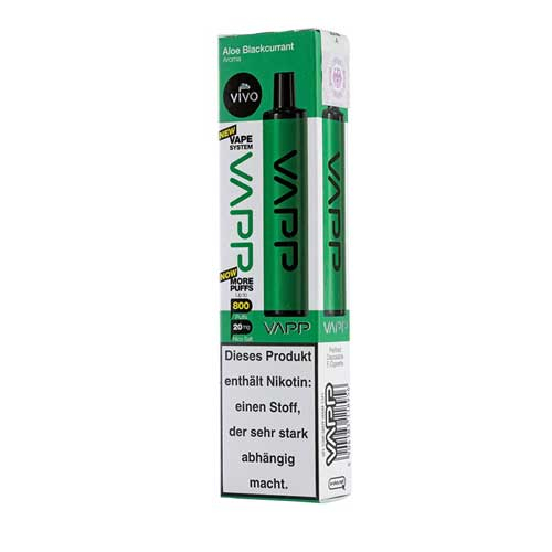 Vivo Vapp Aloe Blackcurrant Einweg E-Zigarette 20mg