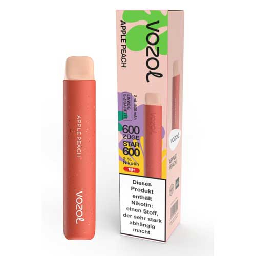 Vozol Star 600 Einweg E-Zigarette Apple Peach 20mg