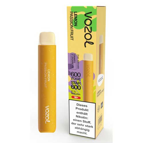 Vozol Star 600 Einweg E-Zigarette Lemon Passion Fruit 20mg