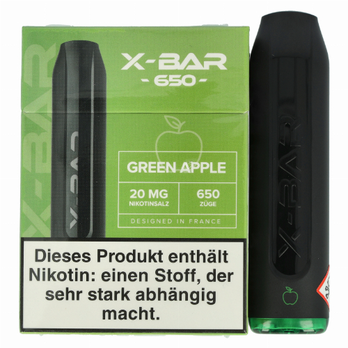 X-Bar Mini Einweg E-Zigarette Green Apple 20mg