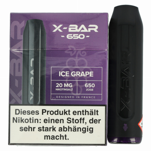 X-Bar Mini Einweg E-Zigarette Ice Grape 20mg