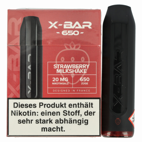 X-Bar Mini Einweg E-Zigarette Strawbeery Milkshake 20mg