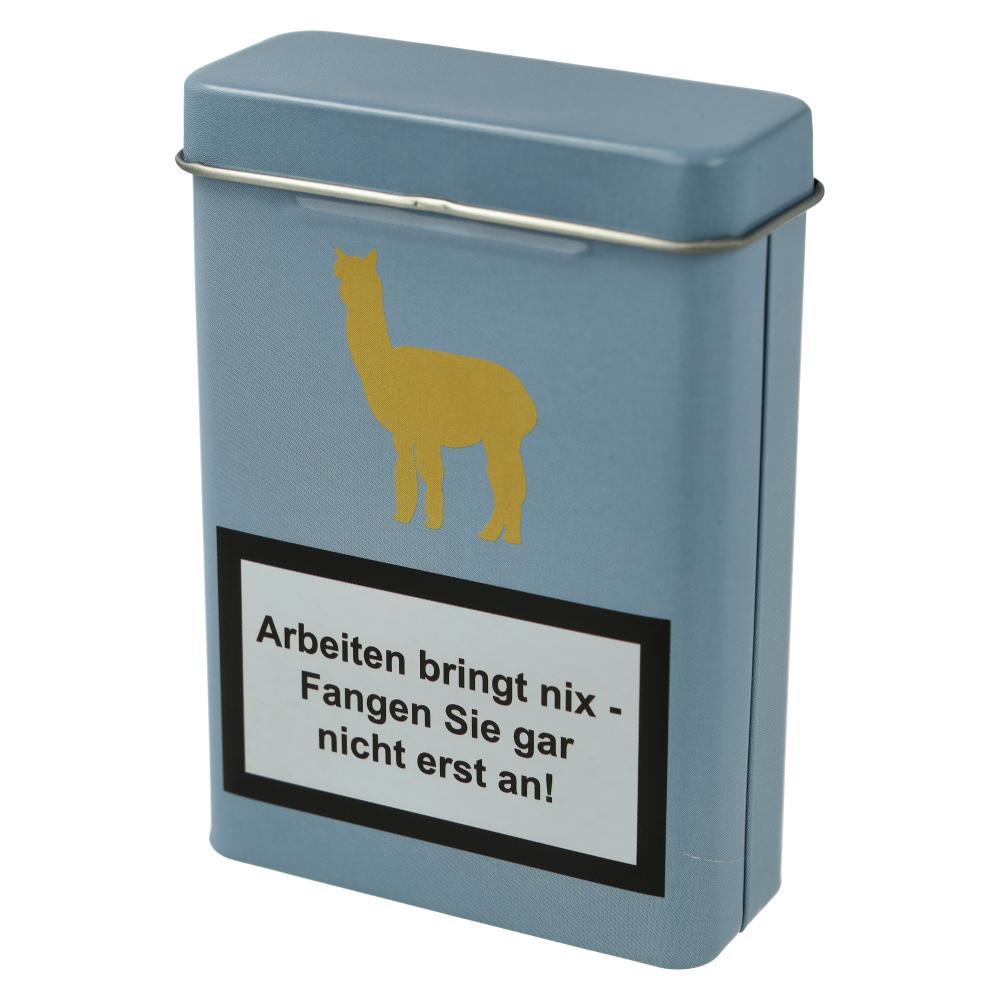 Zigarettenbox Metall Warnhinweis Nr.2 Hellblau