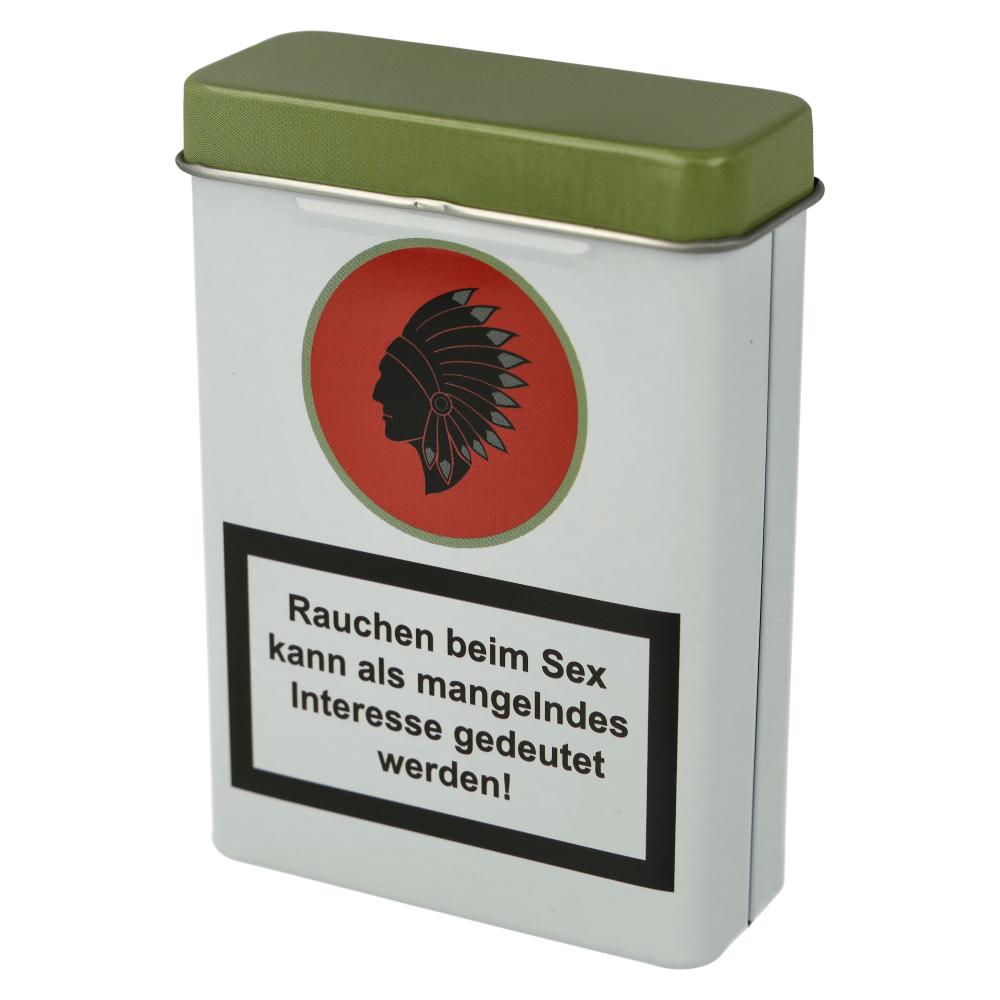 Zigarettenbox Metall Warnhinweis Nr.4 Weiß