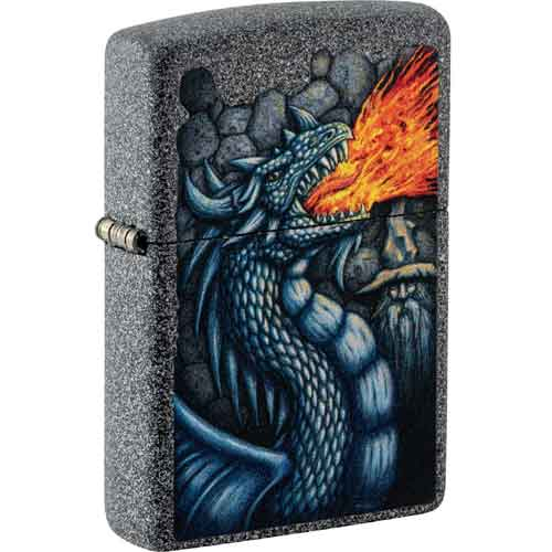 Zippo Feuerzeug Iron Stone color Firey Dragon Design