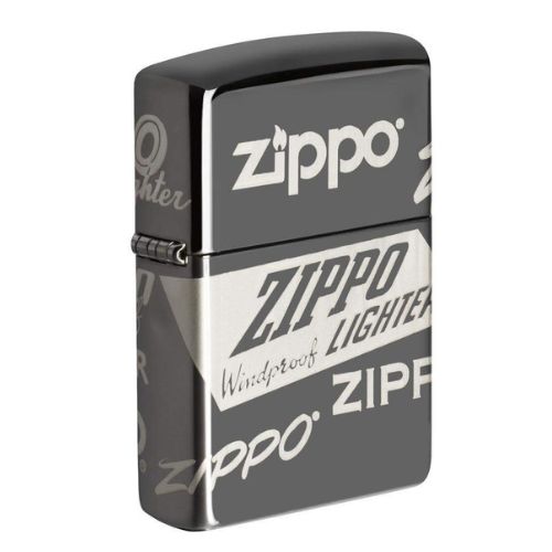 Zippo Feuerzeug Logo Design Black Ice