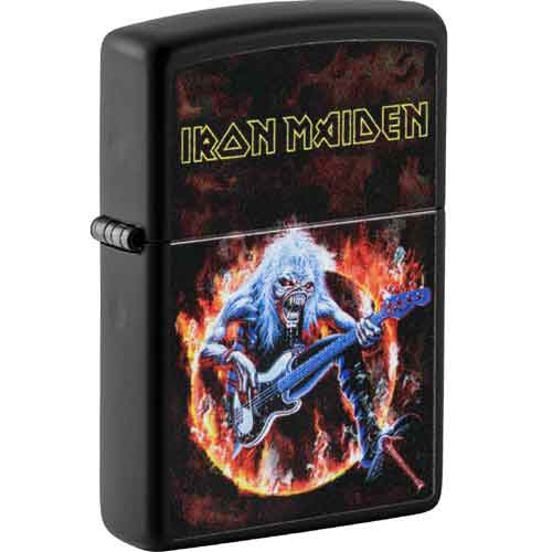 Zippo Feuerzeug schwarz color Iron Maiden Guitar Fire