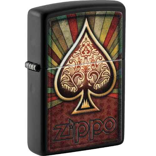 Zippo Feuerzeug schwarz color Zippo Ace of Spade Design