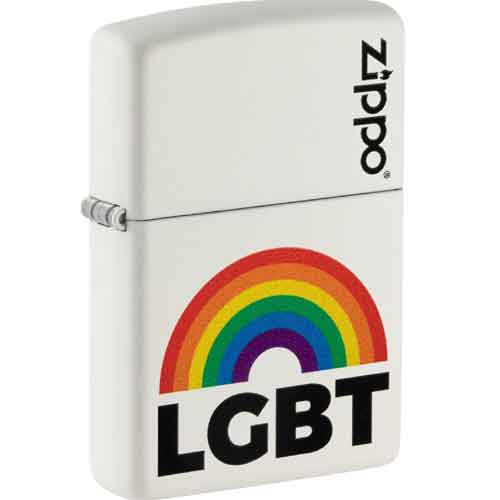 Zippo Feuerzeug weiß color LGBT/Rainbow Design