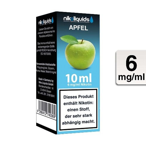E-Liquid NIKOLIQUIDS Apfel 6 mg Nikotin