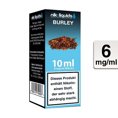 E-Liquid NIKOLIQUIDS Burley Tabak 6 mg Nikotin