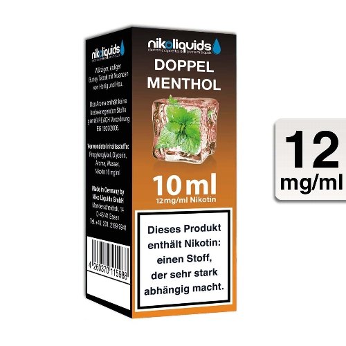 E-Liquid NIKOLIQUIDS Doppel Menthol 12 mg Nikotin 50 VG / 50 PG