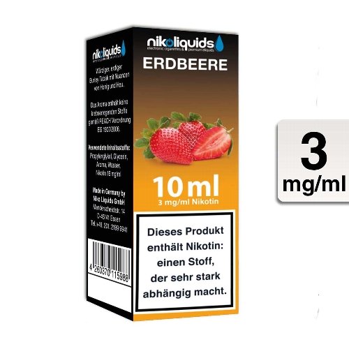 E-Liquid NIKOLIQUIDS Erdbeere 3 mg Nikotin