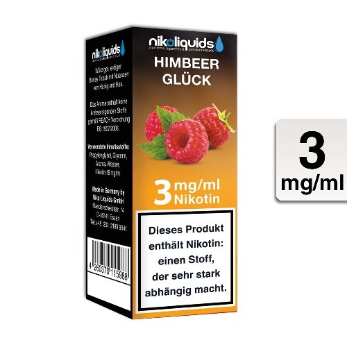 E-Liquid NIKOLIQUIDS Himbeer Glück 3mg Nikotin