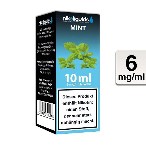 E-Liquid NIKOLIQUIDS Mint 6 mg Nikotin
