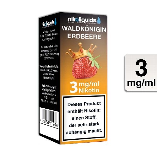 E-Liquid NIKOLIQUIDS Waldkönigin Erdbeere 3 mg Nikotin
