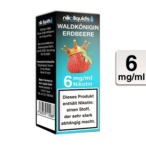 E-Liquid NIKOLIQUIDS Waldkönigin Erdbeere 6 mg Nikotin